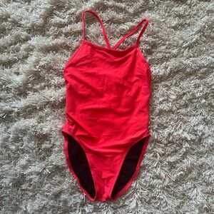 Jolyn Clothing Red One Piece Swimsuit Racerback